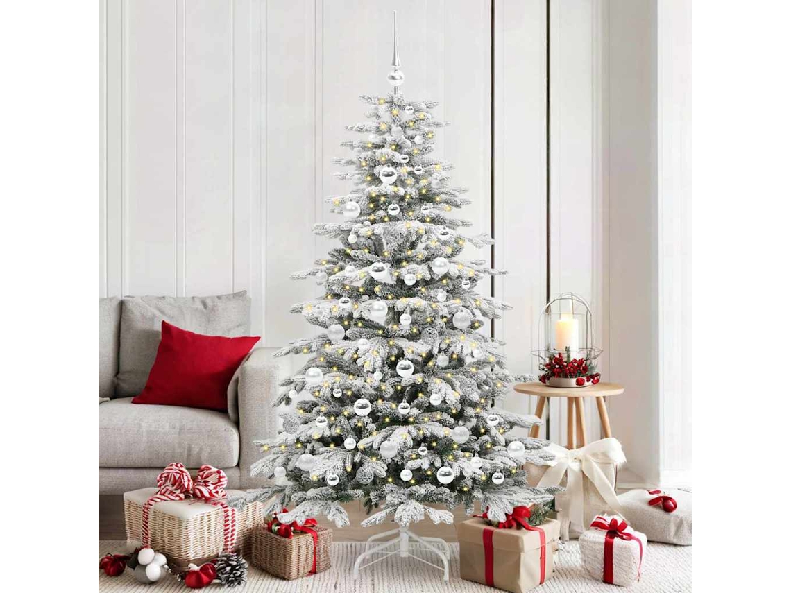 Vidaxl Árvore De Natal Articulada Artificial Branco 180 Cm Pe E Pvc