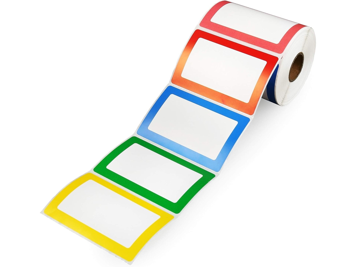 Adesivos De Etiqueta De Nome 300 Unidades De Etiquetas Simples 1 Rolo 5 Cores 3,5 X 2,25 Etiquetas Adesivas Com Linha Perfurada ZMDECQNA