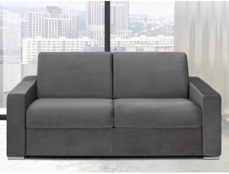 Sofá Cama DUNLOPILLO (174 x 94 x 85 Tamanho Cama: 120 – 139 cm - Veludo - Cinzento)
