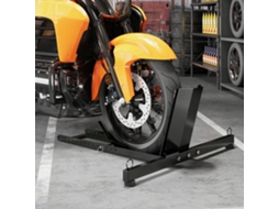 Cavalletto Bloccaruote Per Moto, Staffa Regolabile Su 14 Livelli Per Ruote Ø34-84 Cm, Nero