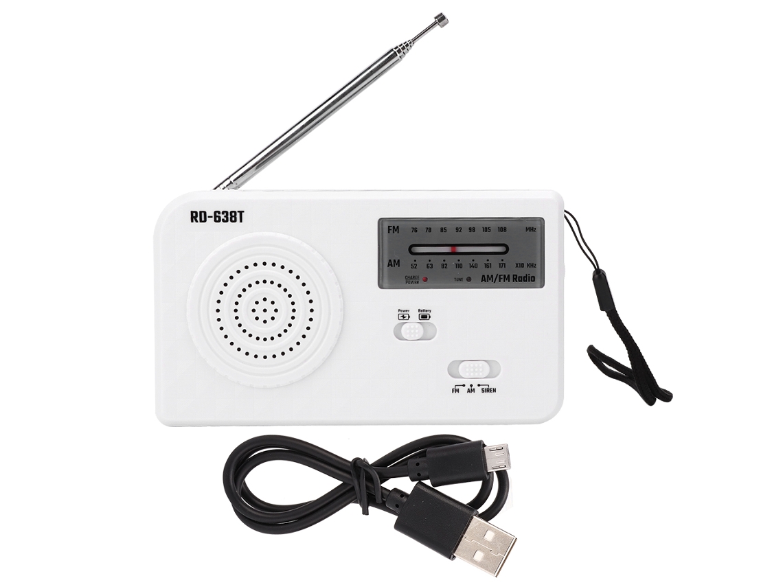 RÁDIO DE EMERGÊNCIA AQUAFORGE com manivela e bateria solar 5000mah, 5 modos de alimentação