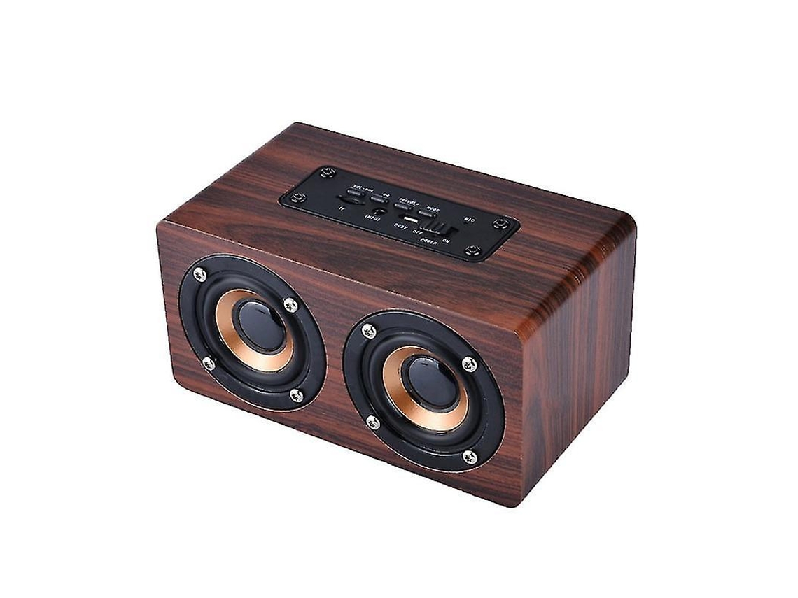 Coluna Retro Wireless Wood BluetoothPortable Mini Bluetooth Altavoz 3D Dual Loudspeakers Support