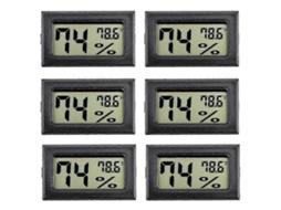 6pack Mini Higrômetro Digital Termômetro Medidor De Umidade Interna - Preto