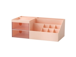 2026 organizador de Maquiagem com 2 Gavetas para Balcão de Banheiro, Joias e Pinceis de Maquiagem (rosa)