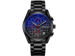 Reloj Deportivo Hombre Crrju Analógico Multifunción Impermeable De Muñeca Negro