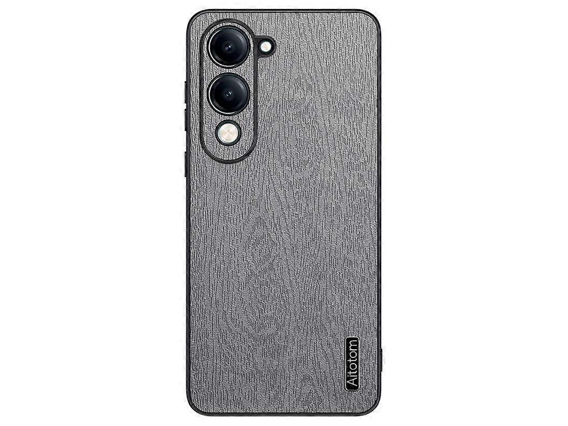 Capa De Celular À Prova De Choque Em Couro De Casca De Árvore