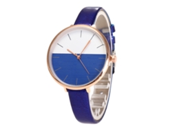 Relógio de Pulso Analógico de Quartzo com Pulseira Pu para Homens e Mulheres (azul)