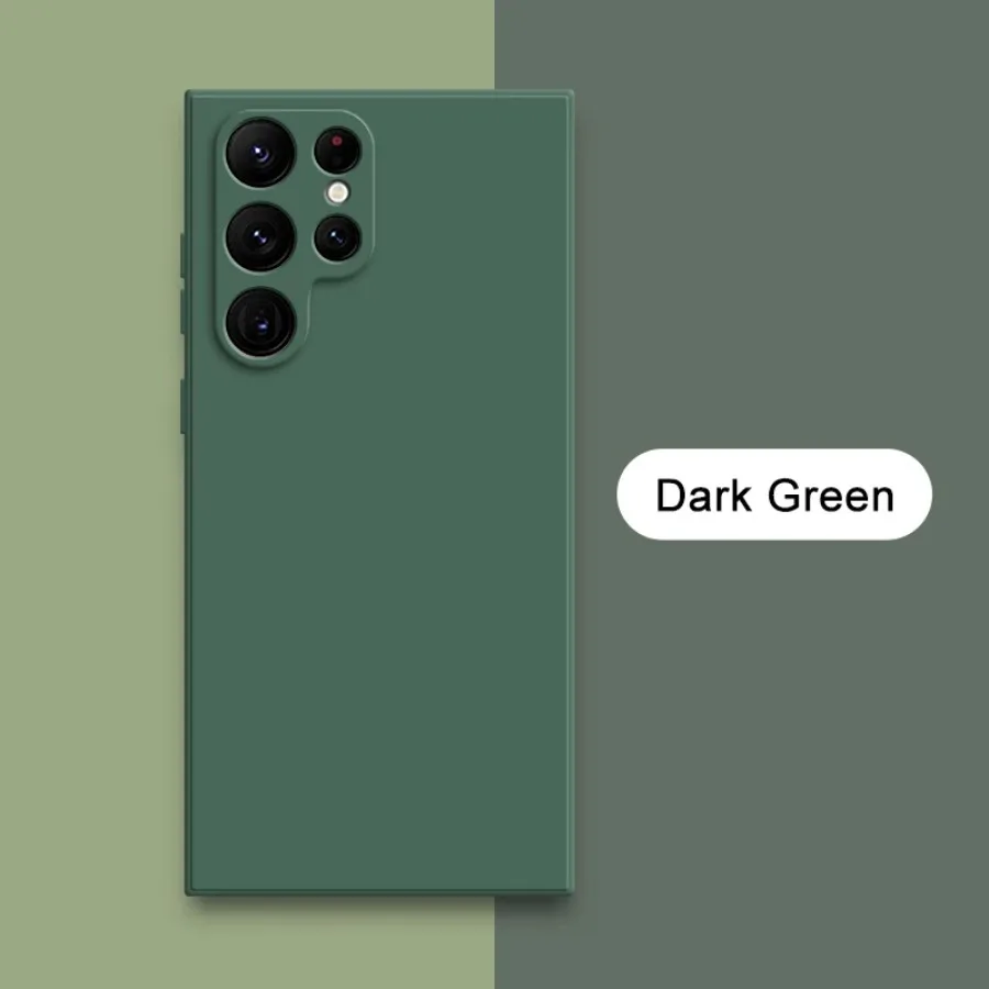 Capa De Celular Samsung S21 Plus (verde Escuro) Em Silicone Líquido, Capa Protetora De Tecido Macio.
