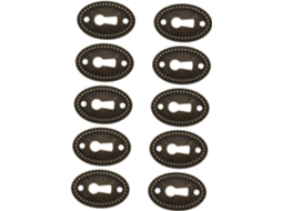 Placa De Fechadura Oval Folheada A Prata, 50 Peças, 38x25mm