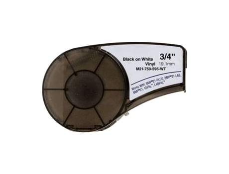 Fita De Etiqueta De Vinil Genérica Brady M21 750 595 Wt Texto Preto Sobre Fundo Branco Largura 19,1 Mm X 6,4 Metros 750 Etiquetas