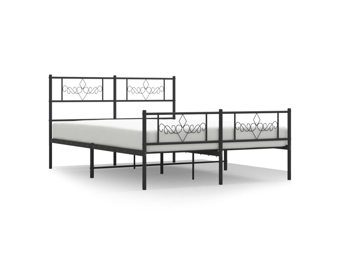 Bed Frame, Bed Frames Vidaxl Preto Aço (120 X 200 Cm)