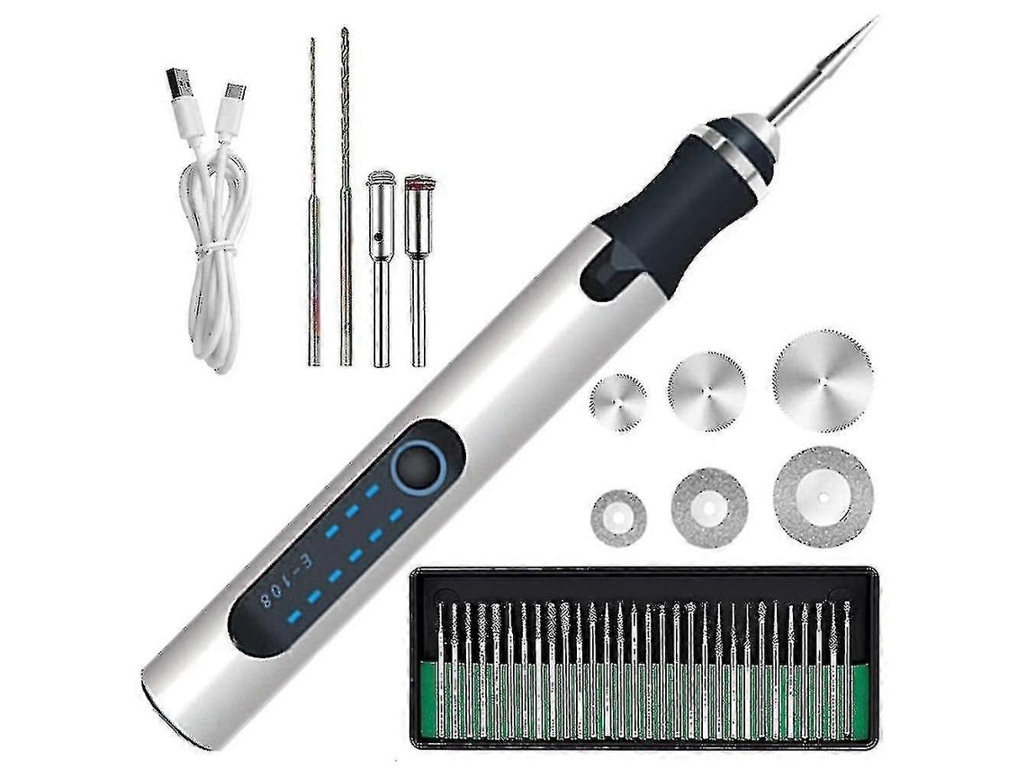 Lurelia Caneta De Gravação Elétrica, 3 Velocidades, 300 Mah, Sem Fio, Recarregável, 1,0 Mm, Para Madeira, Metal, Vidro, Pedra