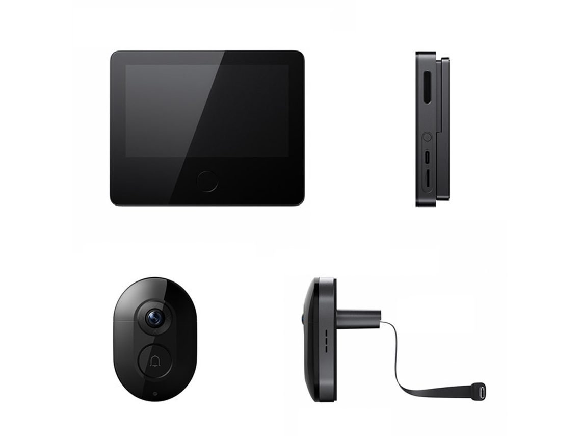 Mijia Smart Cat Eye 2: Tela 5 Polegadas 720p, Câmera 3mp, Lente 180°, Visão Ir 940nm, Interfone