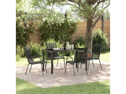 Vidaxl Conjunto De Jantar Para Jardim 5 Pcs Preto Aço Revestido A Pó