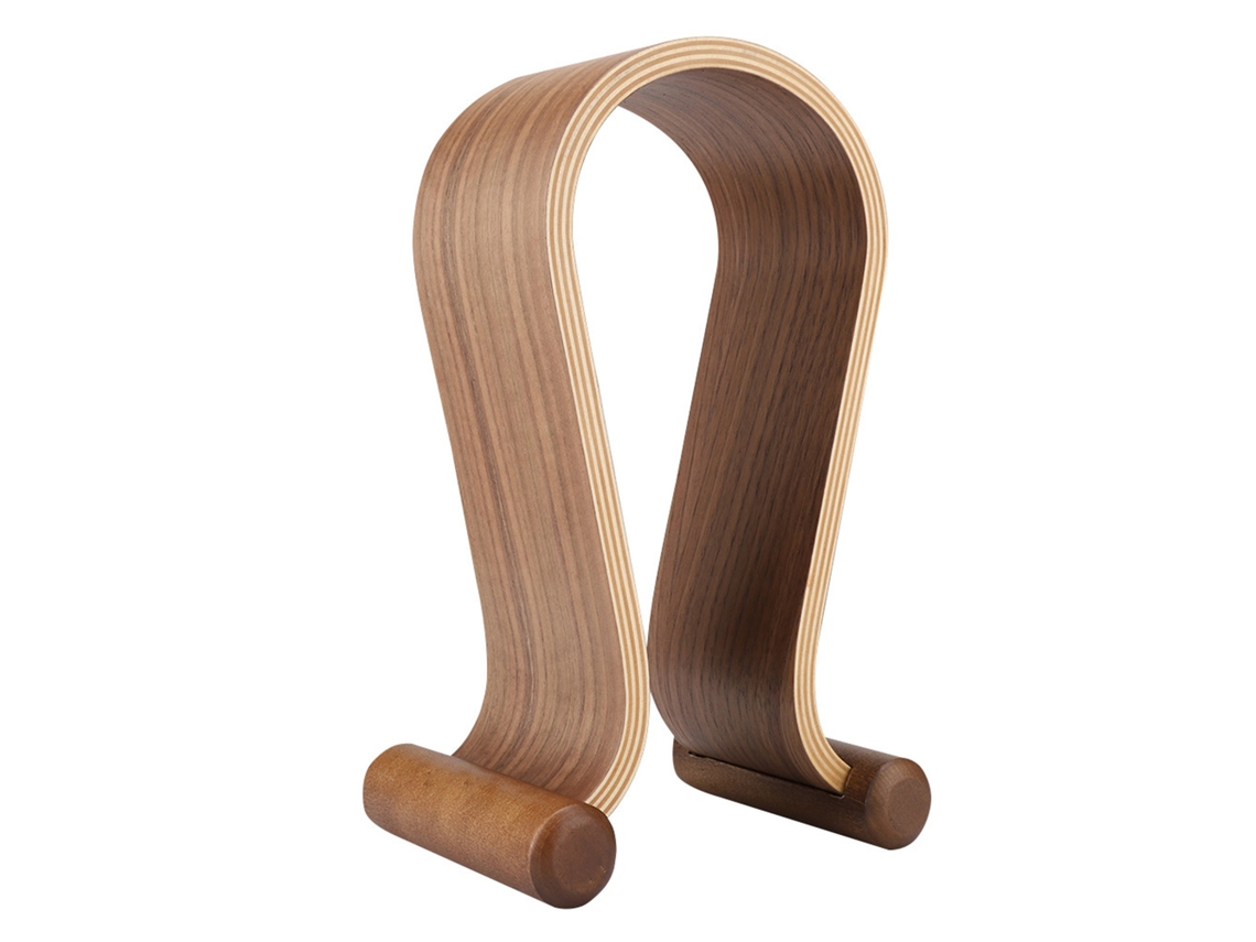 Suporte Para Fones De Ouvido Estilo Vintage De Madeira Samdi, Apoio E Rack De Suspensão Em Nogueira Preta