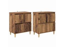 Conjunto 2 Buffet Vidaxl Castanho Derivados De Madeira (60 X 35 X 70 Cm)