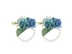2 Peças/mochila Flor De Boneca Artificial Para Dama De Honra Para Casamento Aniversário Festa De Coquetel Azul Ciano
