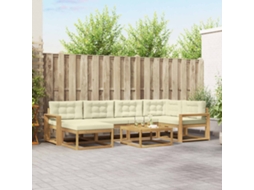 Vidaxl Conjunto De Sofás Para Exterior 7 Unid. Branco E Creme