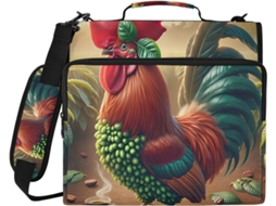 Pasta organizadora com zíper na cor marrom, tamanho único, com 3 argolas, compartimento para laptop e resistente à água.