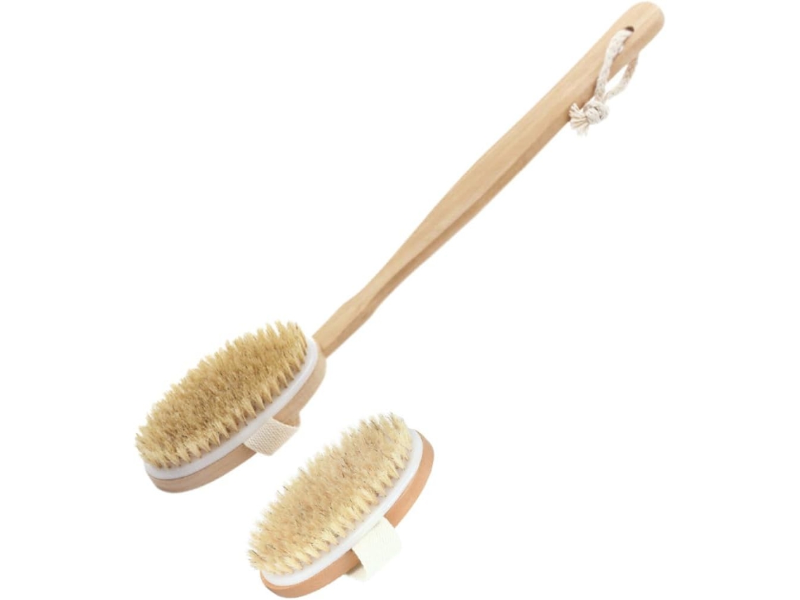 Conjunto De 2 Escovas Massagem Corporal Para Banho E Ducha, Limpa Profundamente Os Poros E Impurezas, Alivia Dores Nas