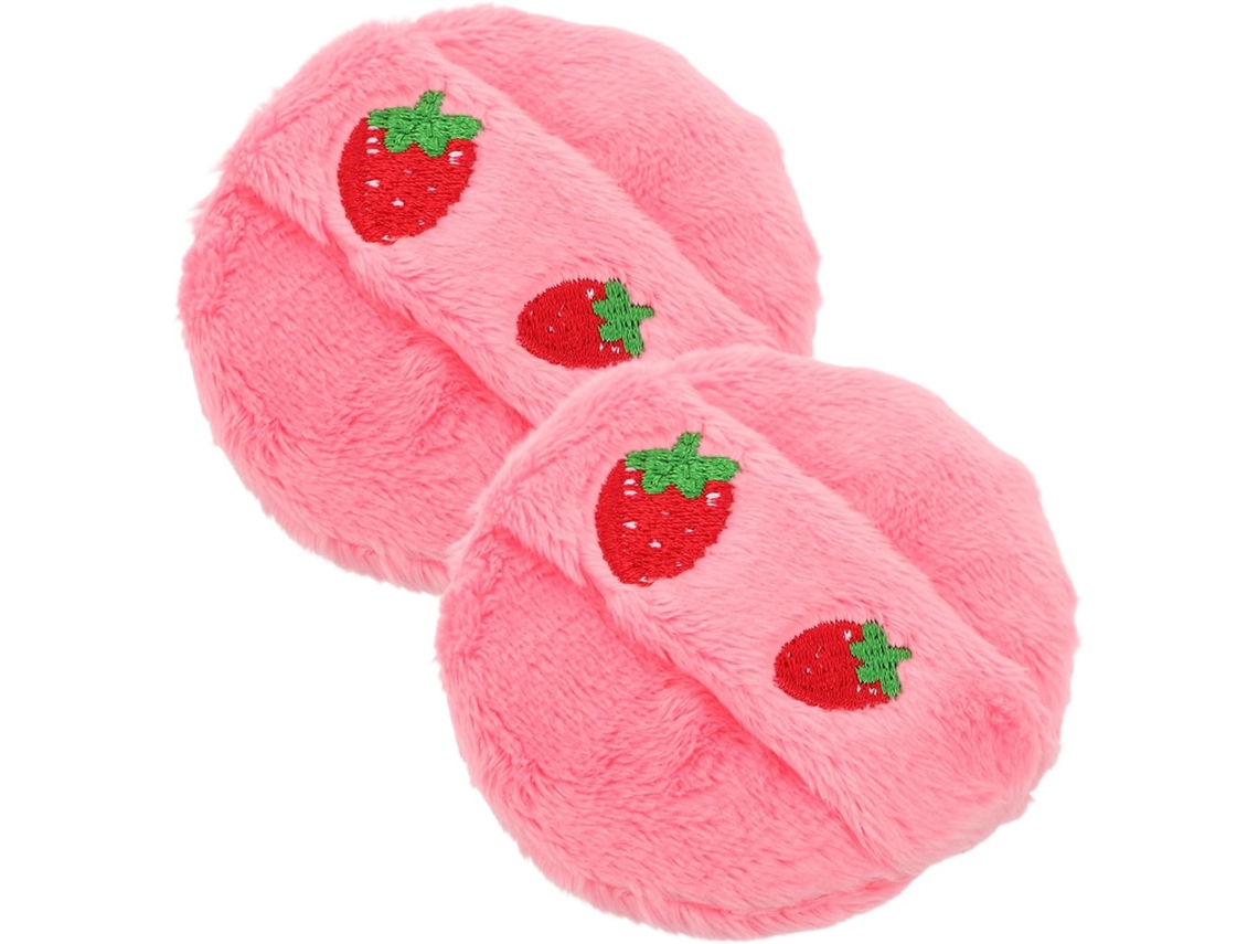 Conjunto de 2 esponjas redondas Pelúcia com bordado de desenho animado e estrutura durável.
