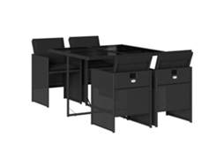 Garden Dining Set, Garden Dining Sets Vidaxl Preto Rattan / Vime (n/a)