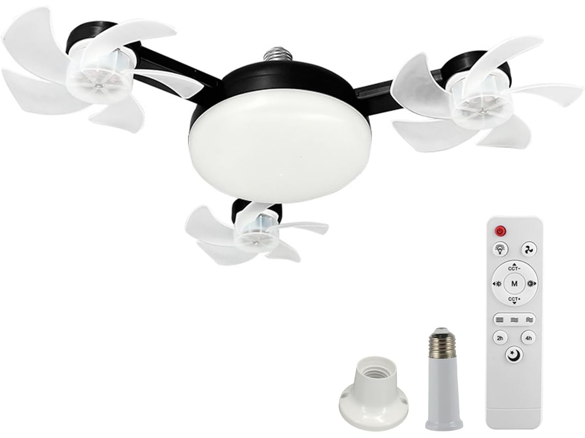 Lâmpada Led E27 Regulável Com Ventiladores Integrados, Controle
