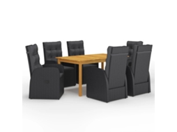Dining Set, Dining Sets Vidaxl Preto Madeira De Acácia (n/a)