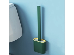 Escova sanitária com cabeça de silicone macia, drenagem rápida, preta