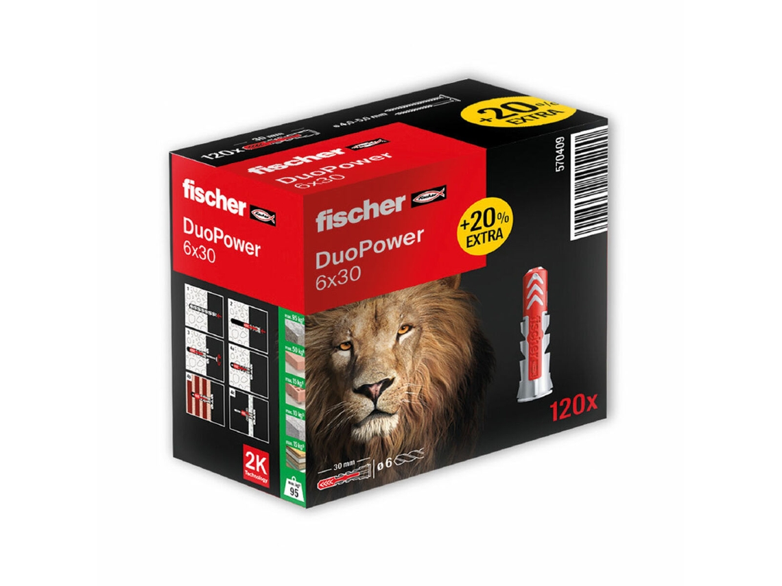 Duopower Tacos 570409 6 X 30 Mm 120 Unidades FISCHER