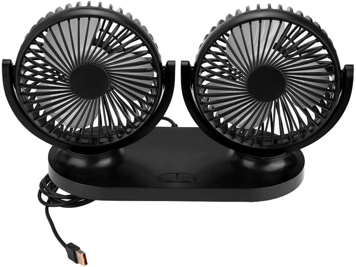 Ventilador Automático Fydun 12v Para Ar Condicionado De Carro, Com Entrada Usb Preto