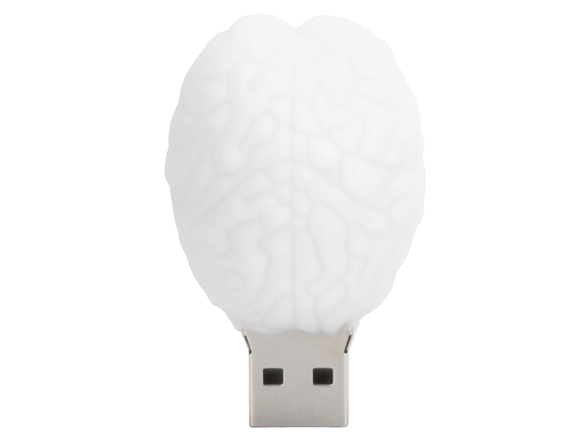 Pen Drive Memory Stick 2.0 Usb De 64gb Para Armazenamento Portátil De Dados Boneca De Cérebro Em Desenho Animado Branco