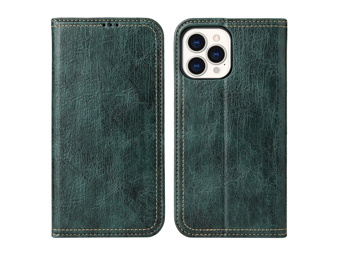Capa Para Iphone 15 Pro Pele Sintética Azul