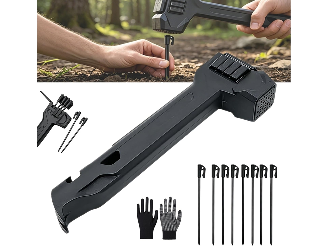 Martelo Multifuncional Para Camping, Estaca De Barraca 8 Em 1, 2 Com