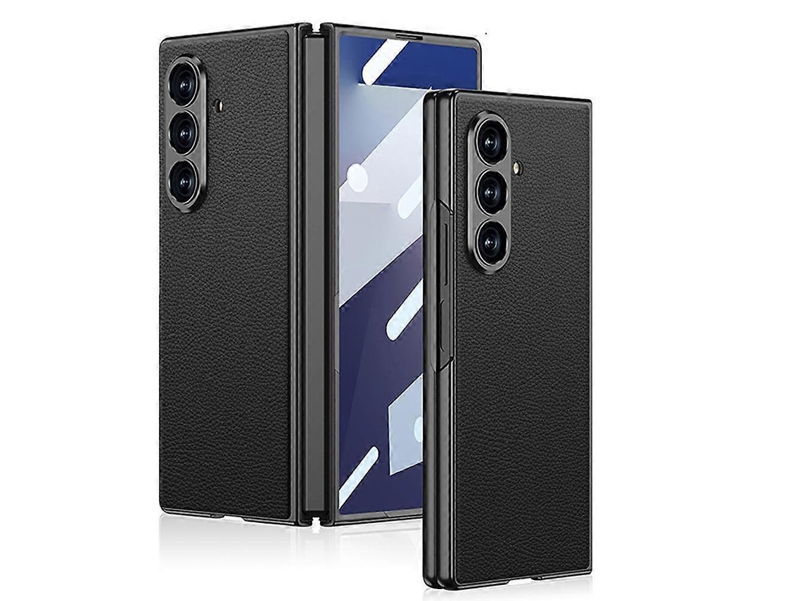 Capa De Celular Gkk Com Pintura Metálica Integrada, Toque De Couro E Cobertura Total Para Samsung Galaxy Z Fold7 5g.