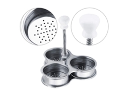 Cozedor De Ovos Com 3 Cavidades Em Aço Inoxidável, Máquina Para Cozinhar Ovos Com A Gema Mole, Utensílio De Cozinha