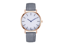 Reloj De Cuarzo Para Hombre Con Correa De Cuero Pu, Dial Escalado Y Puntero Azul, Estilo Fashion (gris)