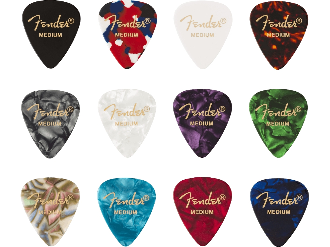 Fender 351 Shape Celluloid Medley Medium 12 Pack