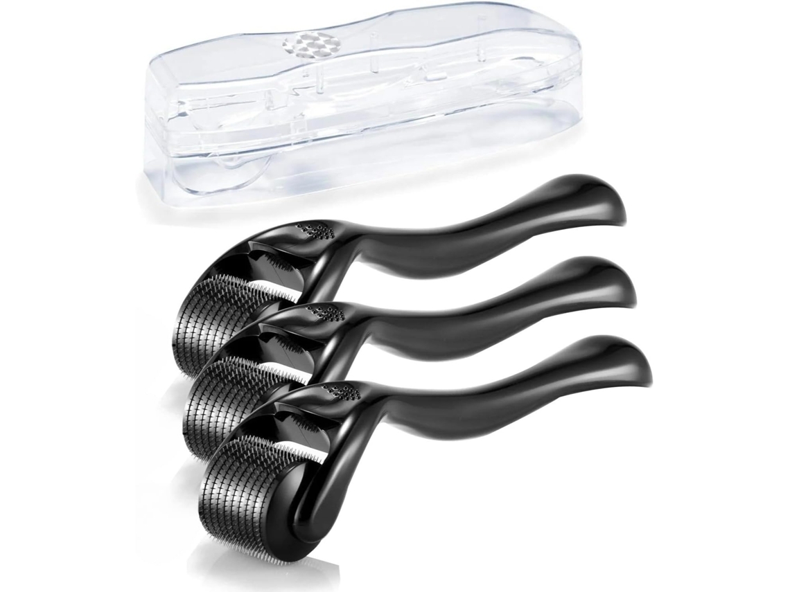 Kit Derma Roller com 3 Tamanhos, 0,2/0,25/0,3mm para Rosto, Barba e Cabelo Escuro HEXINYIGJLY