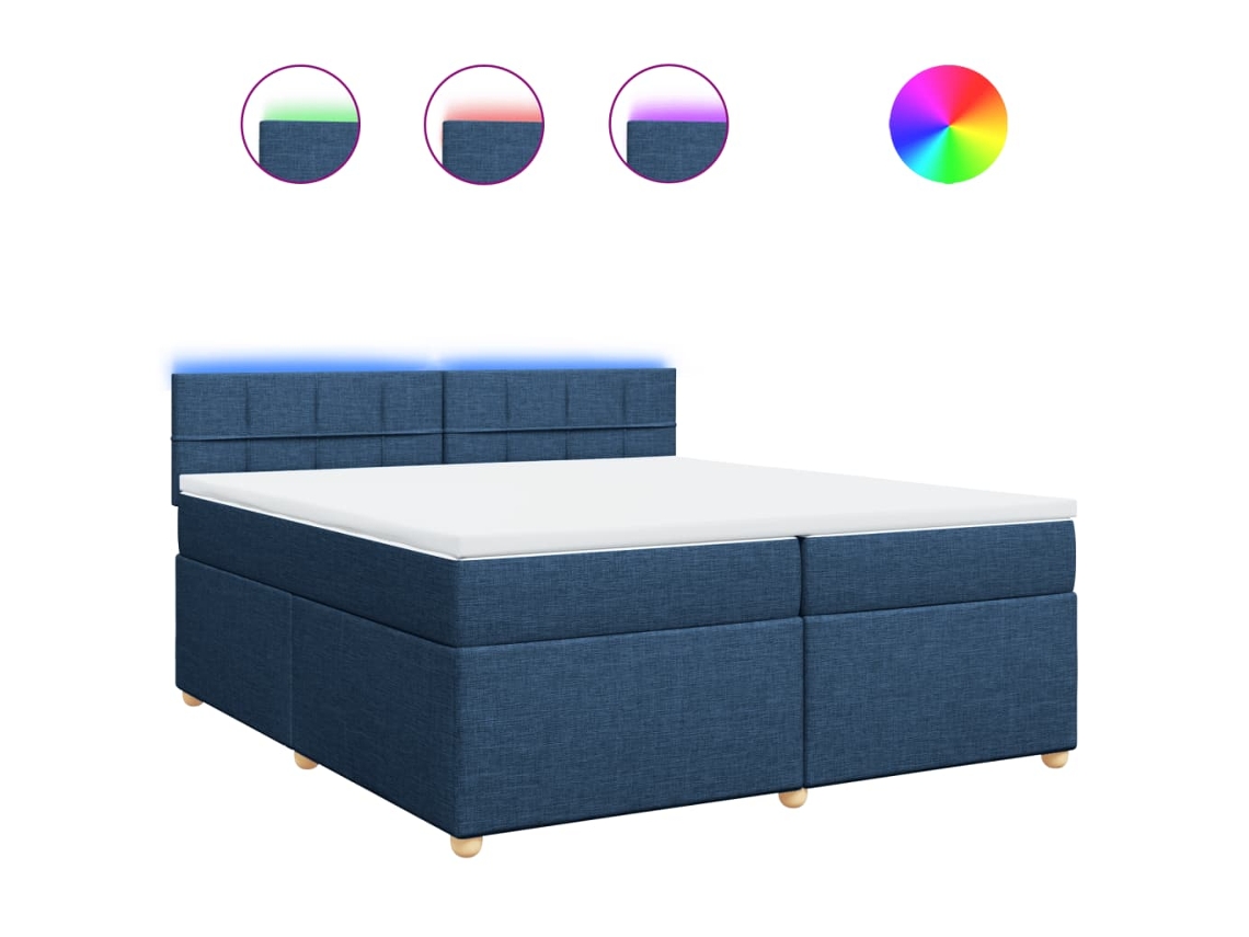 Box Spring Bed, Box Spring Beds Vidaxl Azul Tecido (200 X 200 Cm)