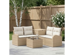 Vidaxl Conjunto De Sofás 6 Unid. Bege E Branco Creme