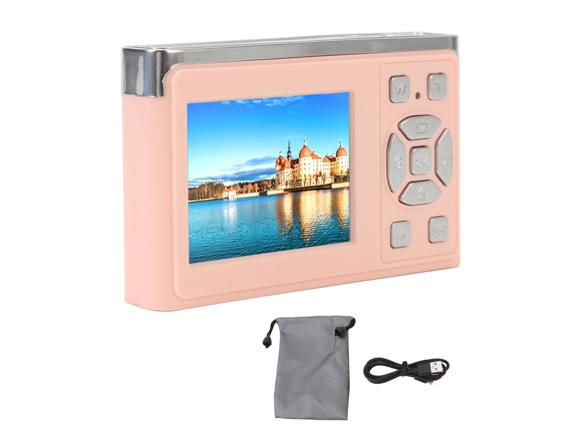 Câmera Digital 50 Mp 1080p Com Tela Ips De 2.2", Foco Automático, 600mah, Tipo C, Rosa - Ideal Para Adolescentes, Iniciantes E Adultos