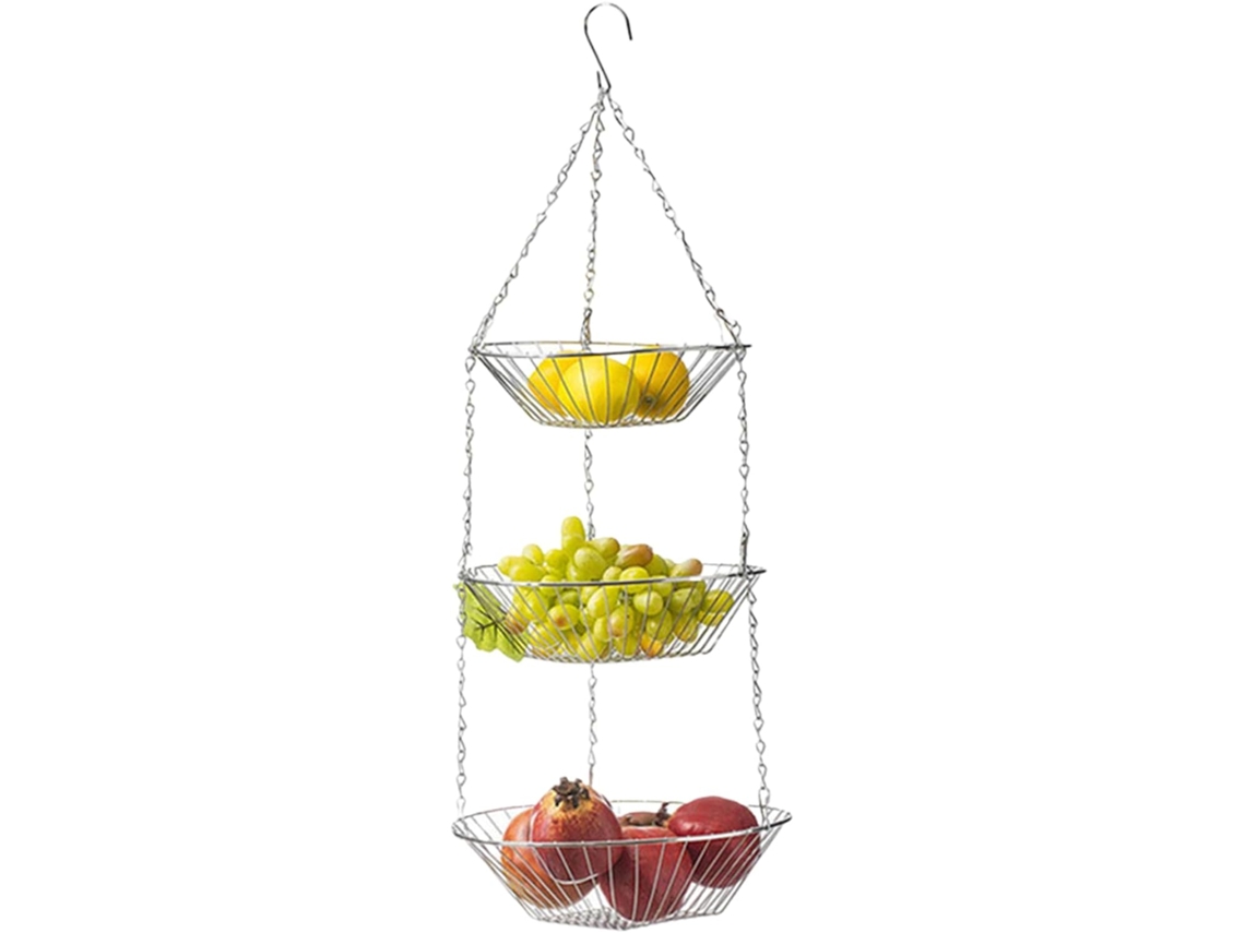 Fruteira Para Cozinha | Organizador De Ferro Com 3 Níveis | Armazenamento Metálico Para Frutas E Ver Gokoco