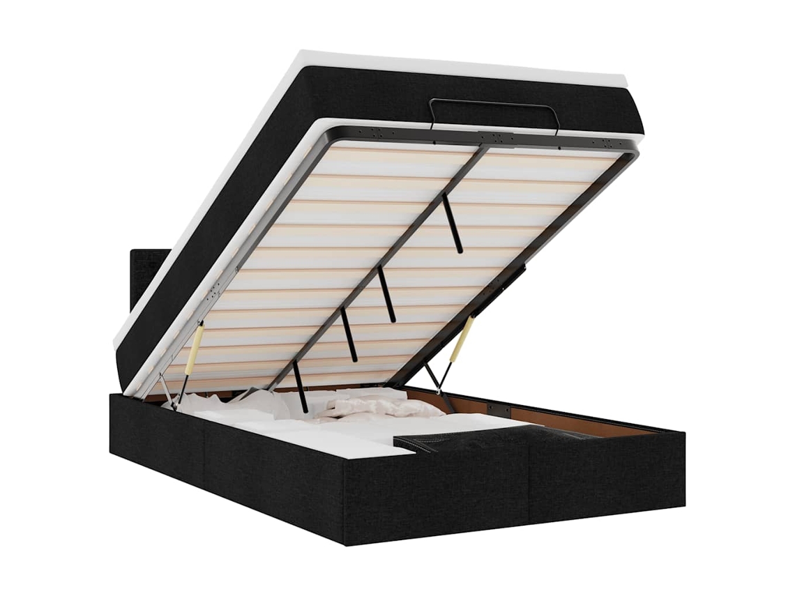 Ottoman Bed, Ottoman Beds Vidaxl Preto Tecido (120 X 190 Cm)