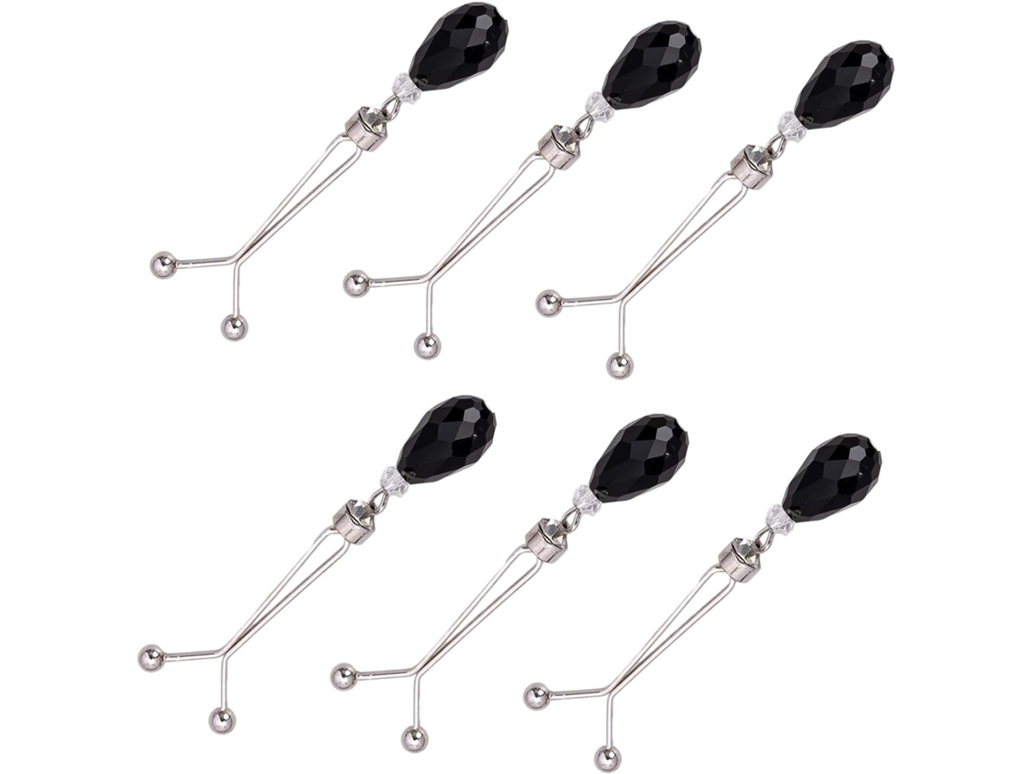 Alfinete funcional em formato de Y, acessório metálico para cinta modeladora, instalação rápida, design elegante.