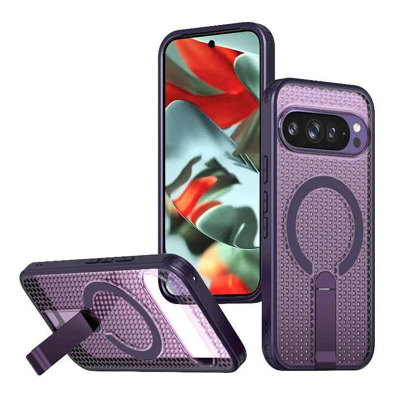 Capa De Celular Magnética Transparente Com Dissipação De Calor Em Policarbonato (pixel 9 Pro Roxo)