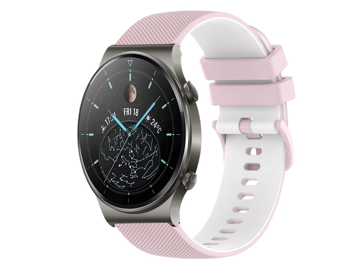 Pulseira De Silicone Quadriculada Bicolor De 22 Mm Para Huawei Gt2 Pro
