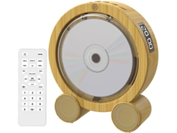 Leitor Cd Portátil Com Álbum De Música, Elegante Acabamento Em Madeira Para Aprendizado Em Casa