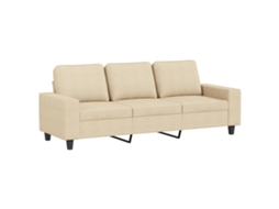 Sofá de 3 lugares tecido VIDAXL cor creme (180 cm)