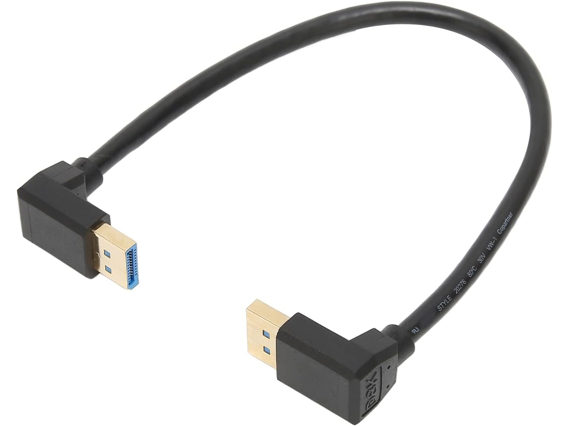 Cabo Displayport 1.4, Reto, 32,4 Gbps, Macho, Angulado A 90°, Lcd 4k 144 Hz, Abs, 11,81 Polegadas